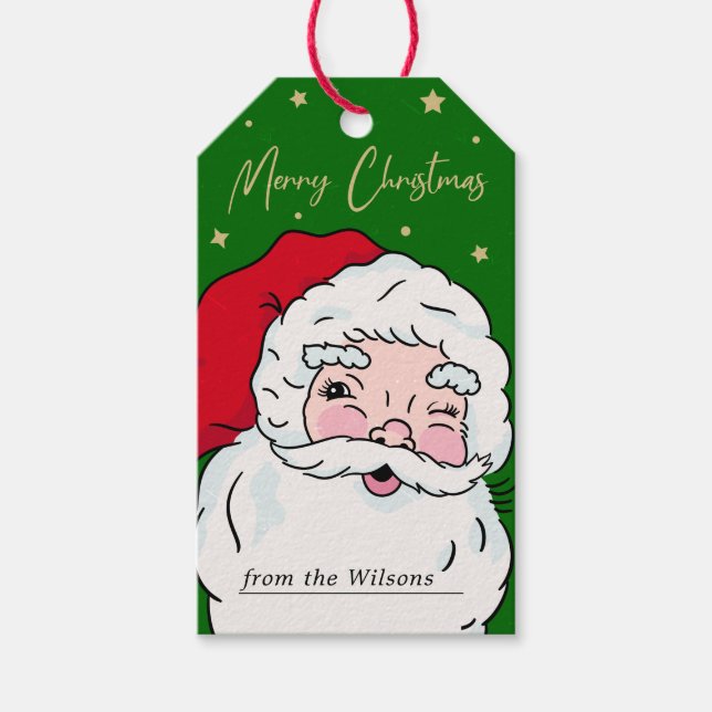Cute Jultomten God jul Gift Märkre Presentetikett (Framsidan)