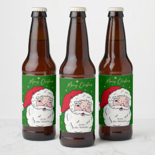 Cute Jultomten God jul Gift Märkre Vin Lab Ölflaska Etikett