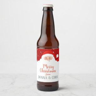Cute Jultomten - God jul - Personlig Ölflaska Etikett