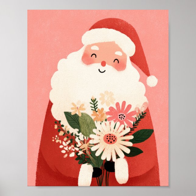 Cute Jultomten Illustration Nursery jul Poster (Framsidan)