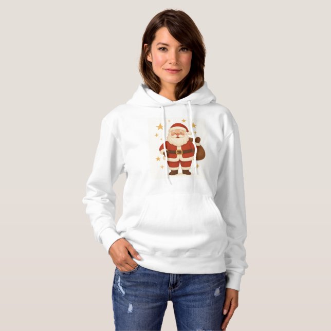 Cute Jultomten jul Hoodie T Shirt (Hel framsida)