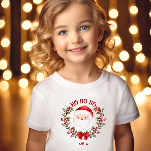 Cute Jultomten jul, Namn Småbarn T-shirt (Cute Santa Claus Christmas Name Toddler T-shirt)