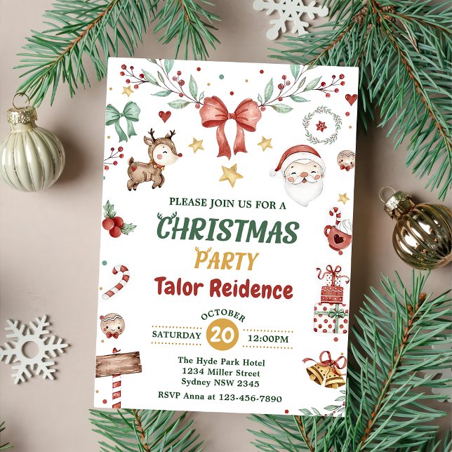 Cute Jultomten jul Party Inbjudningar (Skapare uppladdad)