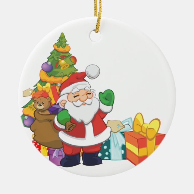 Cute Jultomten Julgran Julgransprydnad Keramik (Framsidan)