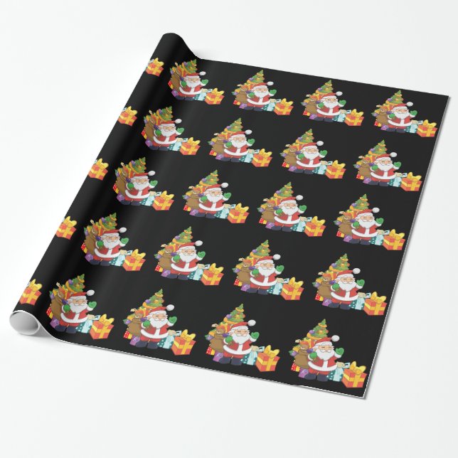 Cute Jultomten Julgran Presentpapper (Utrullad)