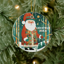 Cute jultomten julgransprydnad keramik