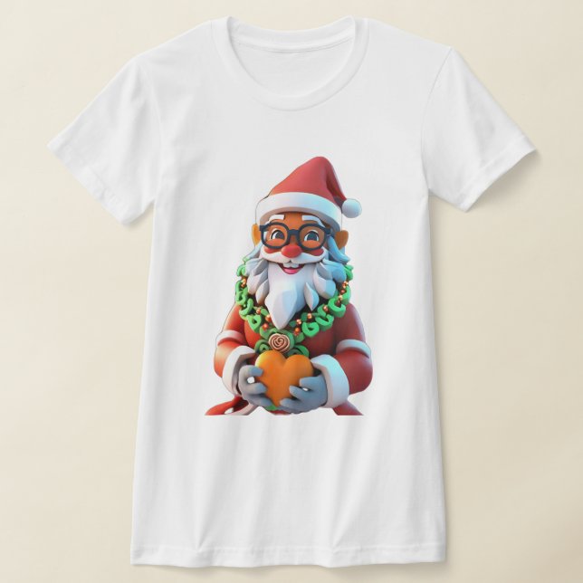 Cute Jultomten Kvinnors T-Shirts (Laydown)