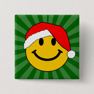 Cute jultomten Lycklig Ansikte Knapp