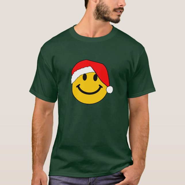 Cute jultomten Lycklig Ansikte T Shirt (Framsida)
