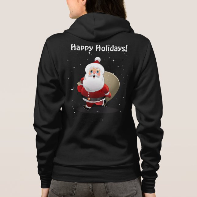 Cute Jultomten med en säck Fullt gåvor Tee Shirt (Baksida)