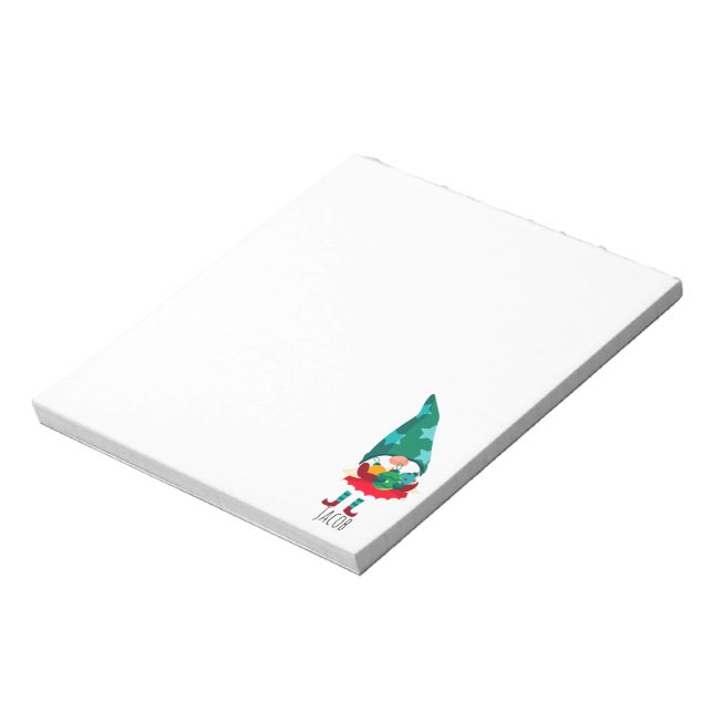 Cute-jultomten med julprydnader anteckningsblock (Roterad)