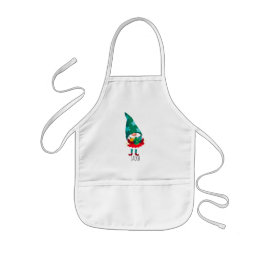 Cute-jultomten med julprydnader barnförkläde