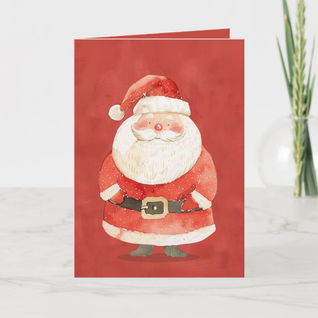 Cute Jultomten minimalistisk Red God jul Kort (Framsida)