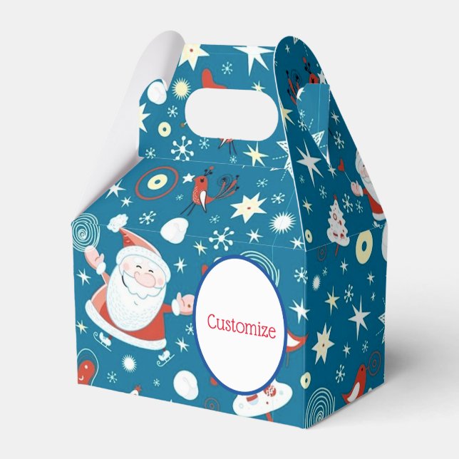 Cute jultomten Mönster Gable Presentaskar (Framsidan Sidan)