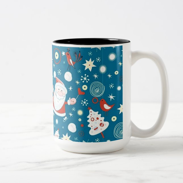 Cute jultomten Mönster Mugg (Höger)