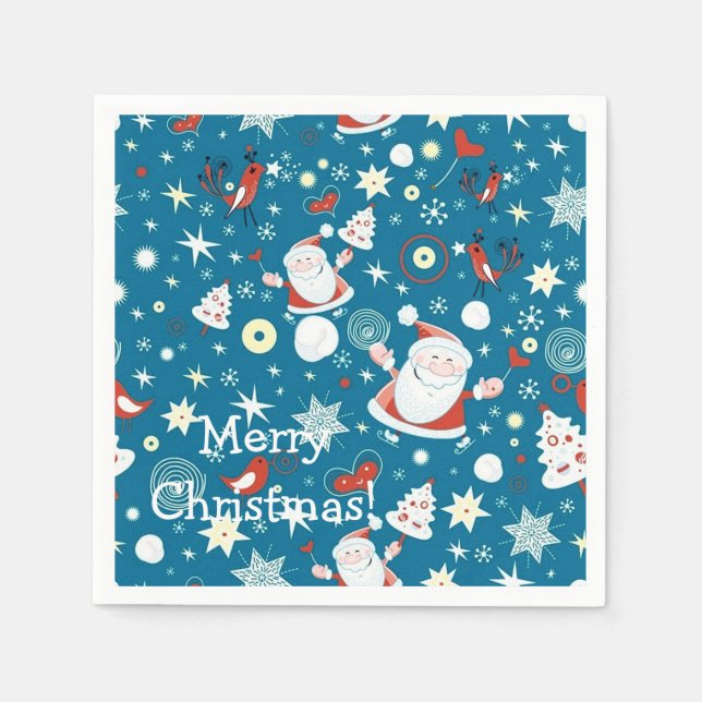 Cute jultomten Mönster Napkins Pappersservett (Framsidan)