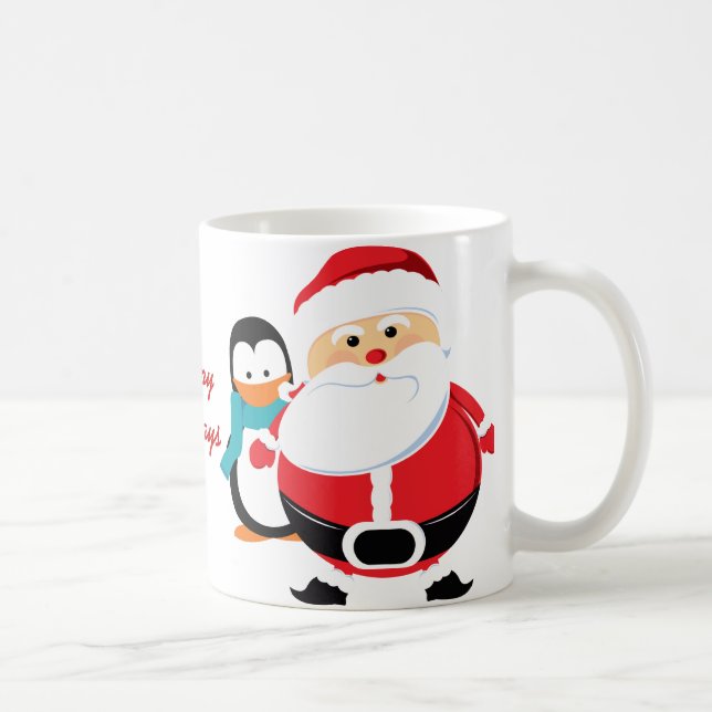 Cute Jultomten och Penguin Kaffemugg (Höger)