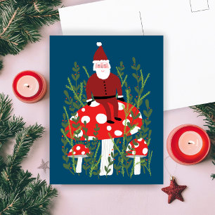 Cute Jultomten på Magic Mushroom Julafton Vykort