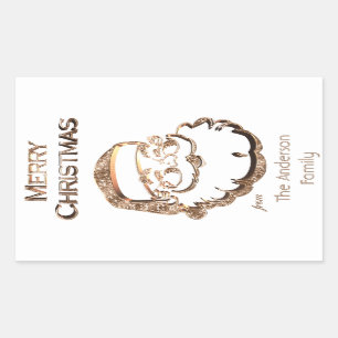 Cute Jultomten Pappa jul Elegant Guld Rektangulärt Klistermärke