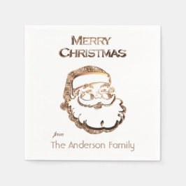 Cute Jultomten Pappa jul Guld Glitter Pappersservett