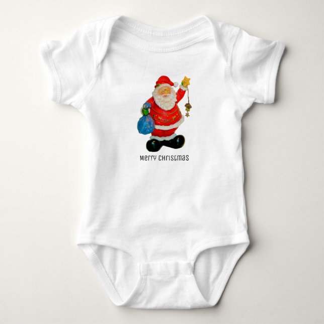 Cute Jultomten Pappa jul med bag Tee Shirt (Framsida)