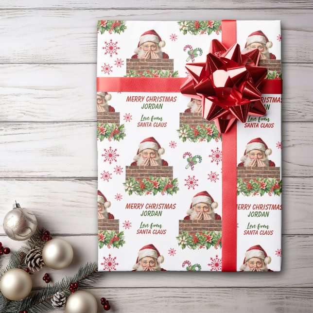 Cute Jultomten Peeking Kids jul Presentpapper (Skapare uppladdad)