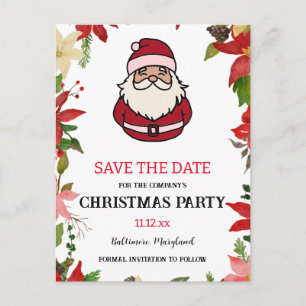 Cute Jultomten Poinsettia Jul Party Vykort