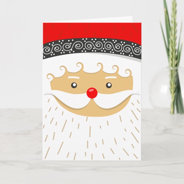 Cute Jultomten Porträtt Helgkort (Framsida)