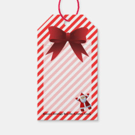 Cute Jultomten Red Bow God jul Rand Presentetikett