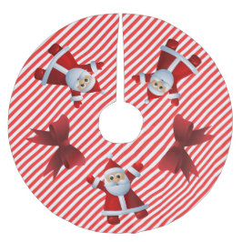 Cute Jultomten Red Bows God jul Julgransmatta Borstad Polyester