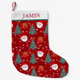 Cute jultomten Reindeer Personlig Namn Liten Julstrumpa