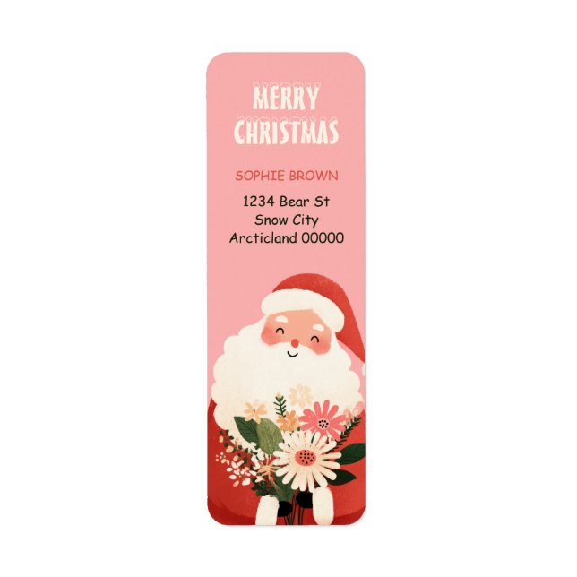 Cute Jultomten - Returadress för julafton Returadress Etikett (Framsidan)