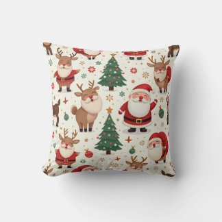 Cute Jultomten, Rudolph och Julgran Kudde