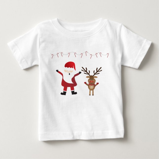 Cute Jultomten Rudolph Red Nposed Reindeer T Shirt (Framsida)
