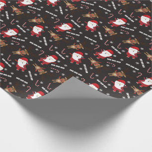 Cute Jultomten Rudolph Reindeer Mönster Presentpapper
