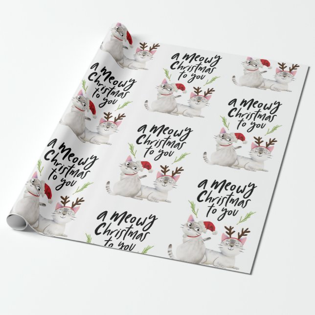 Cute jultomten Santa och Antlers Mönster Presentpapper (Utrullad)