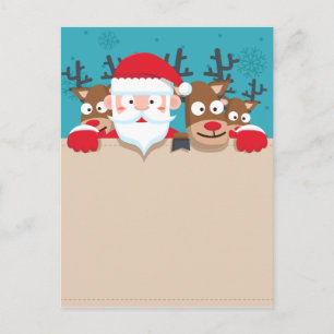 Cute Jultomten som söker efter renar jul Helg Vykort