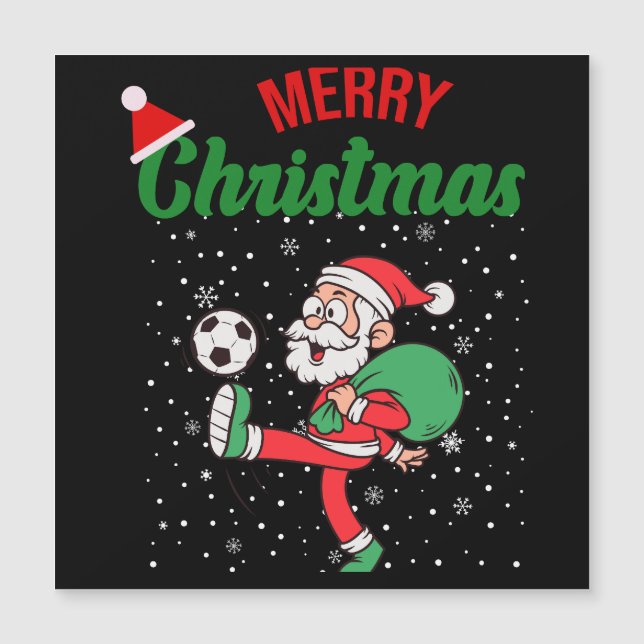 Cute Jultomten spelar Fotboll Juldag Tecknad (Framsida)