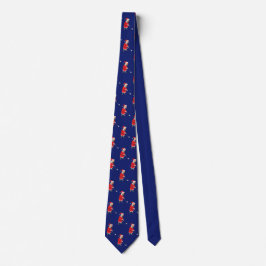 Cute Jultomten spelar Golf Royal Blue Helgdag Slips