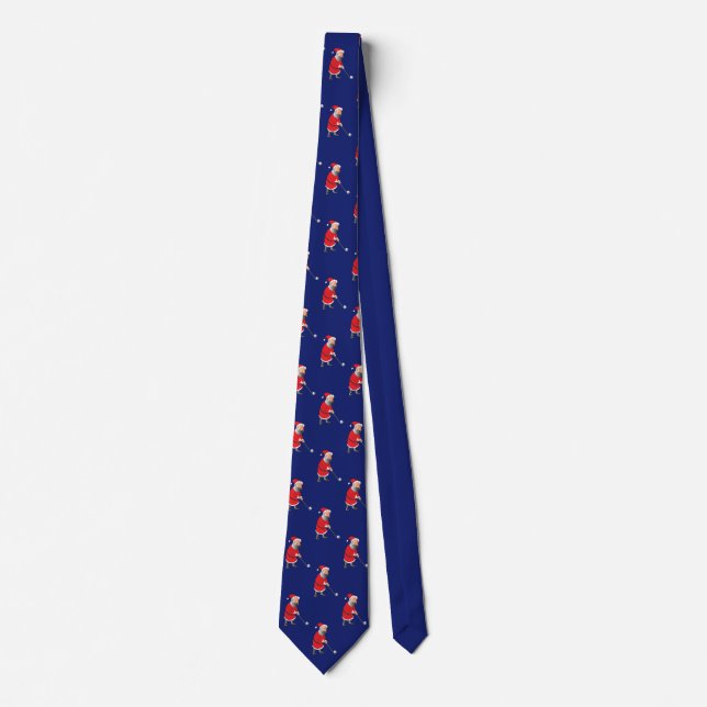 Cute Jultomten spelar Golf Royal Blue Helgdag Slips (Framsida)