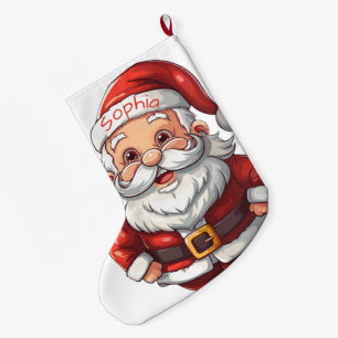 Cute Jultomten Stor Julstrumpa