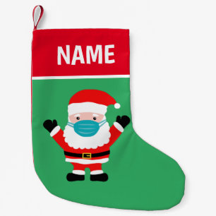 Cute Jultomten-tecknad med blå ansikte-mask Liten Julstrumpa