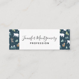 Cute Julvinter Animals Mönster Mini Visitkort