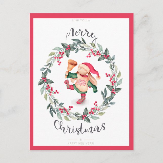 Cute julvykort vykort (Framsida)