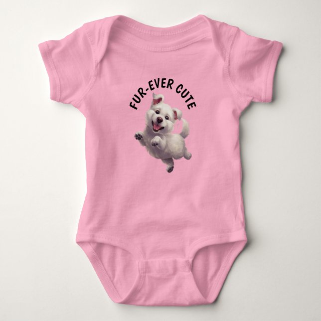 Cute Jumping Puppy T Shirt (Framsida)
