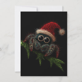 Cute Jumping Spider Christmas Cards Julkort