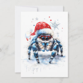 Cute Jumping Spider Christmas Cards Julkort