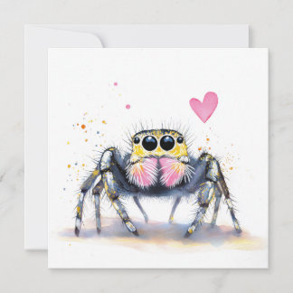 Cute Jumping Spider Greeting Card Julkort