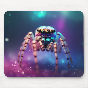 Cute Jumping Spider Vibrant Färg Musmatta