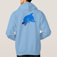 Cute Jumping Tecknad Dolphin Hoodie